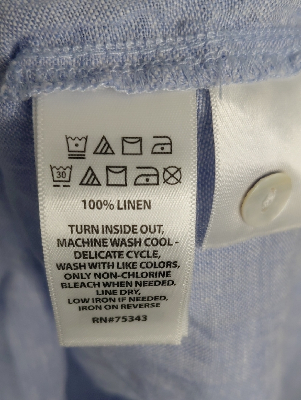 Calypso St. Barth Pale Blue Linen V-Neck Tunic 100% Linen - Picture 5 of 7